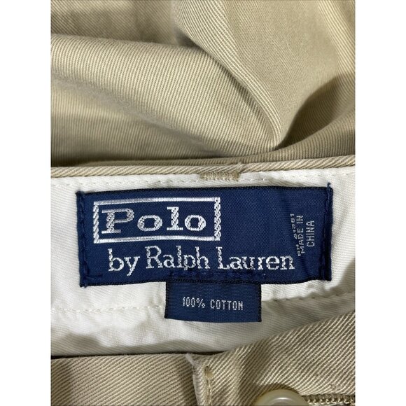 Polo‎ Ralph Lauren Slacks Mens Size 33x32 Beige Slash Pocket Office Career - Picture 7 of 15